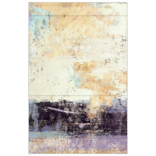 Empire Art Direct Multi-Colored 5 ft. x 8 ft. Aubergine II Washable Abstract Art Area Rug