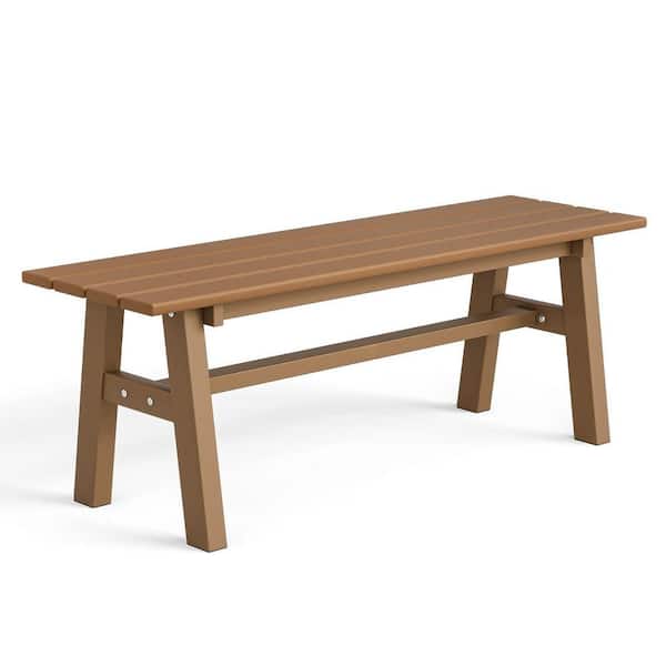 Karl home 47 in. HDPE Plastic Outdoor Ottoman Stool with Metal Legs