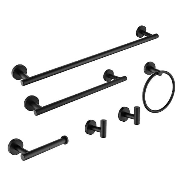 Unbranded Guthmar 6-Piece Bath Hardware Set in Matt Black