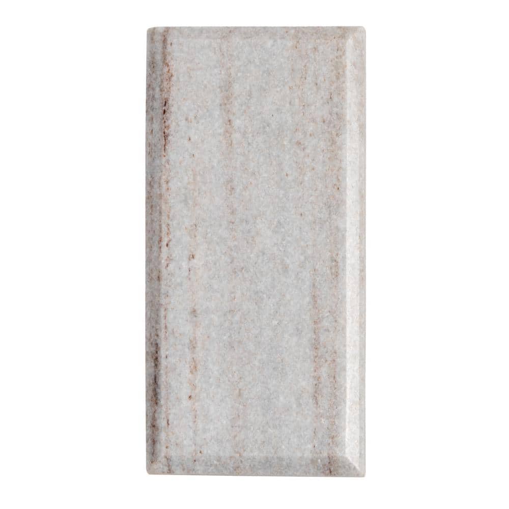 Wooden Beige 3" x 6" Beveled Marble Subway Tile