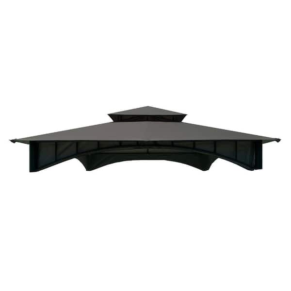 APEX GARDEN Replacement Canopy Top for Model #D-GZ136PST-N Summer Breeze Soft Top 10 ft. x 10 ft. 2-Tier Gazebo - Gray