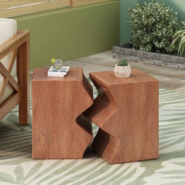 MGO Side Table Set of 2 Rectangular Outdoor Indoor Accent Table in