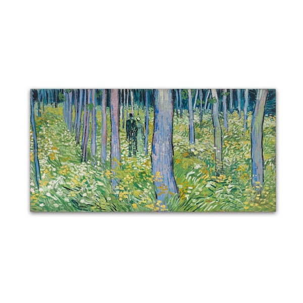 Trademark Fine Art 10 in. x 19 in. Undergrowth With Two Figures by Van Gogh Hidden Frame