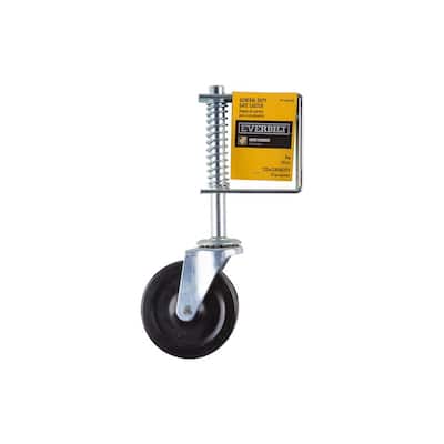 4 in. Gate Caster with Adjustable Spring Bracket and 125 lb. Load Rating