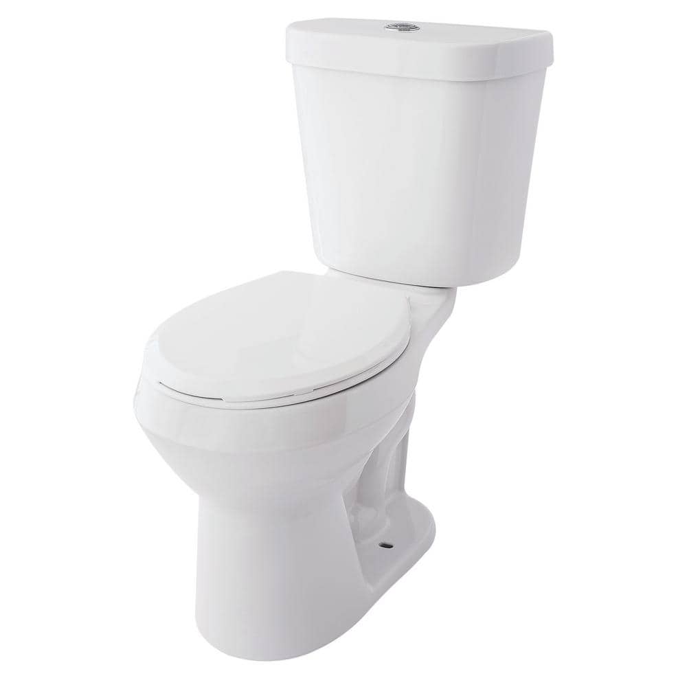 Glacier Bay All in One Round Toilet 2Piece Dual Flush White Toilet 2 Flush Options 1.1 Gal