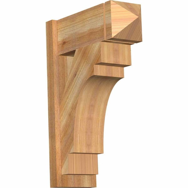 Ekena Millwork 8 in. x 28 in. x 20 in. Merced Arts and Crafts Rough Sawn Western Red Cedar Outlooker