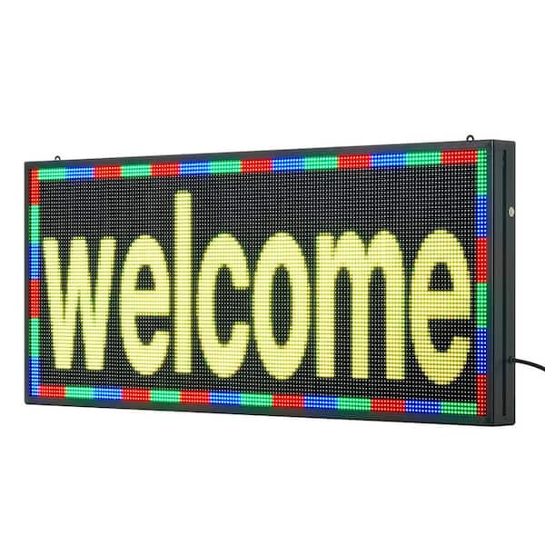 VEVOR Programmable LED Sign P6 Full Color LED Scrolling Panel 40 in. x 18 in. DIY Custom Pattern Display Board in Black