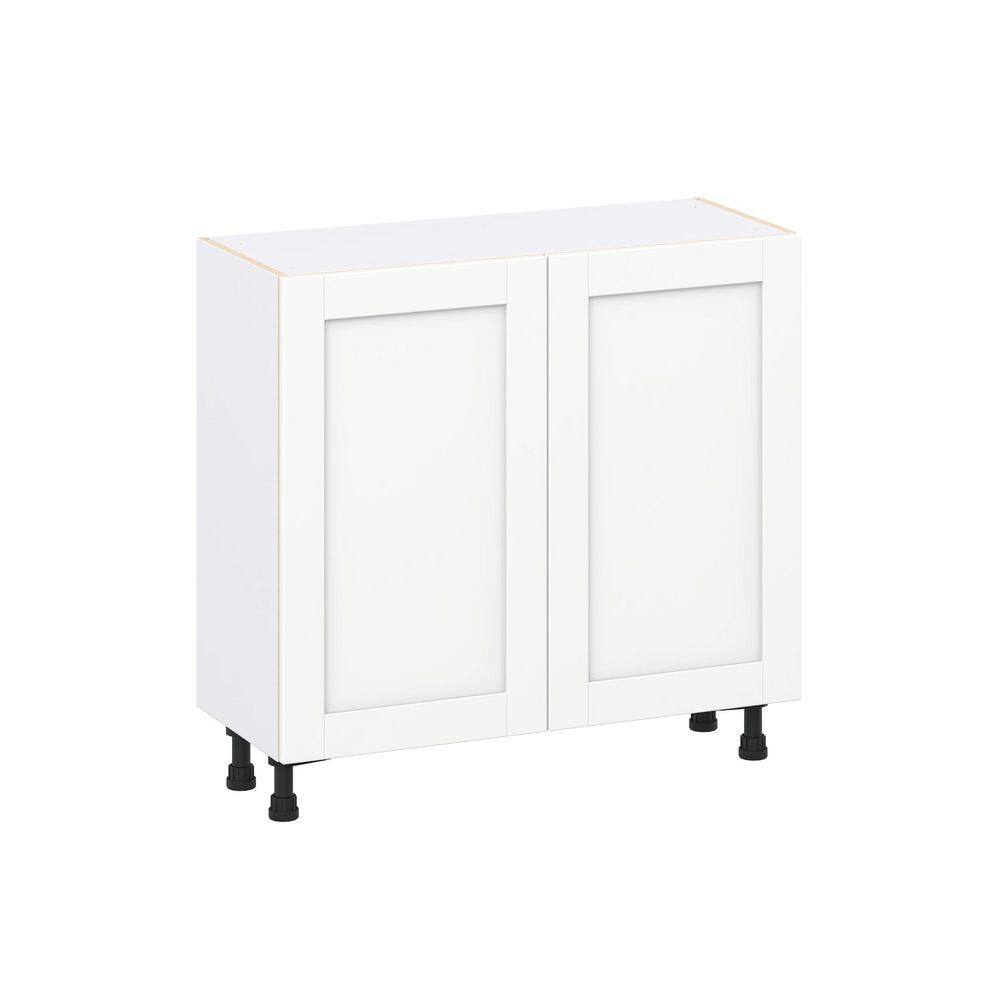 Milton 36 in. W x 14 in. D x 34.5 in. H Assembled Shaker Full Height Doors Base Kitchen Cabinet in Bright White price history on PriceWatchPro