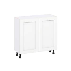 Milton 36 in. W x 14 in. D x 34.5 in. H Assembled Shaker Full Height Doors Base Kitchen Cabinet in Bright White