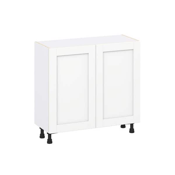 Milton 36 in. W x 14 in. D x 34.5 in. H Assembled Shaker Full Height Doors Base Kitchen Cabinet in Bright White
