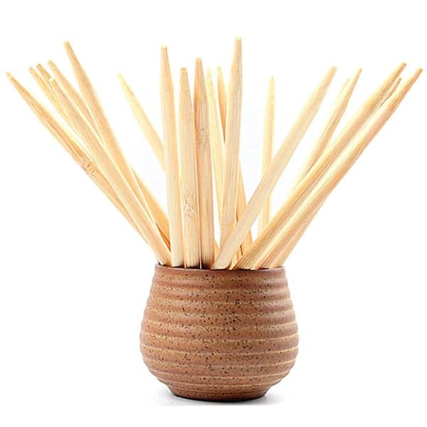 5.5 in. Natural Disposable Bamboo Toothpicks and Food Picks for Caramel, Corn Dog, Cookie Lollipop Kabob Gril(100-Pack)