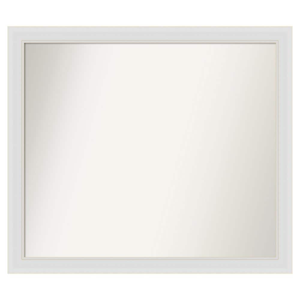 Flair Soft White Narrow 38 in. x 33 in. Custom Non-Beveled Satin Recyled Polystyrene Bathroom Vanity Wall Mirror price history on PriceWatchPro