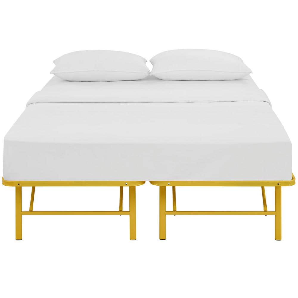 Horizon Full Yellow Stainless Steel Metal Bed Frame with Slats