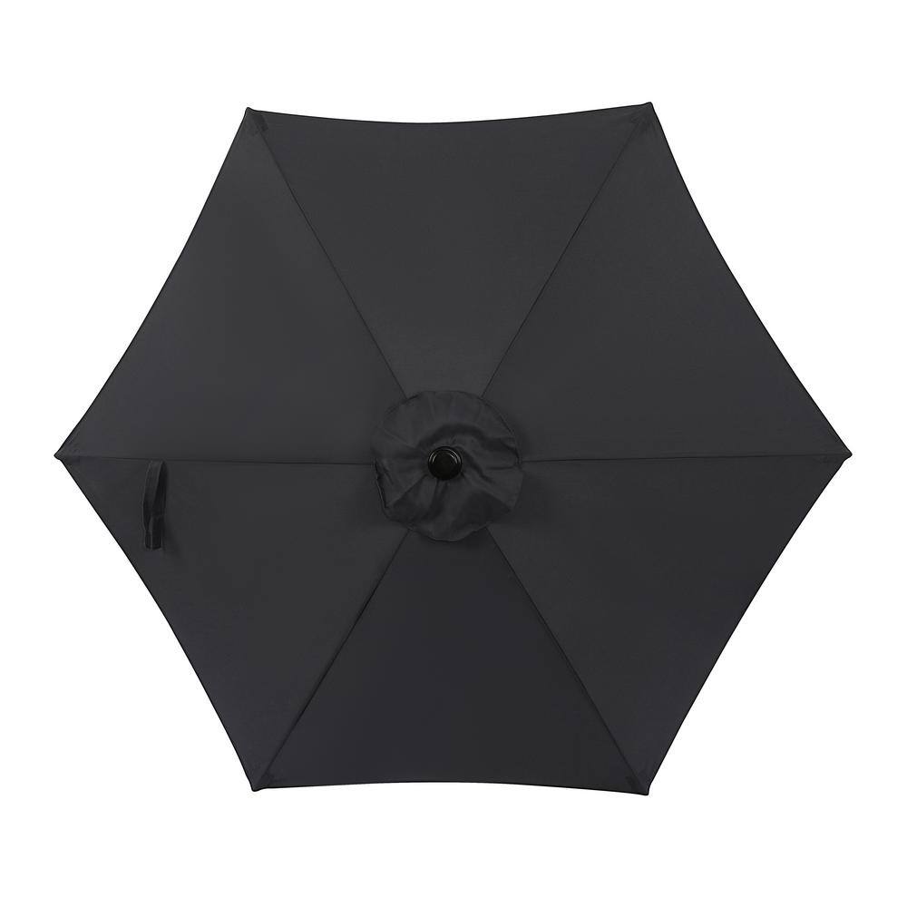 Slate Gray 7.5-ft Hexagon Steel Market Patio Umbrella