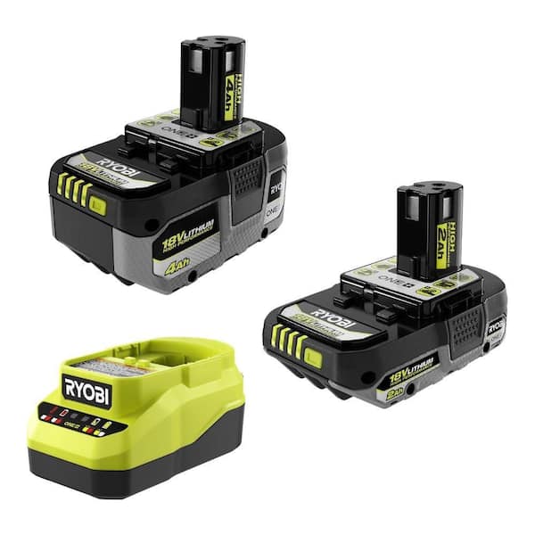 ONE+ 18V Lithium-Ion Starter Kit with (1) 2.0 Ah Battery, (1) 4.0 Ah Battery, and Charger