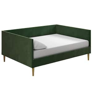 Felicia Mid Century Green Velvet Upholstered Full Daybed