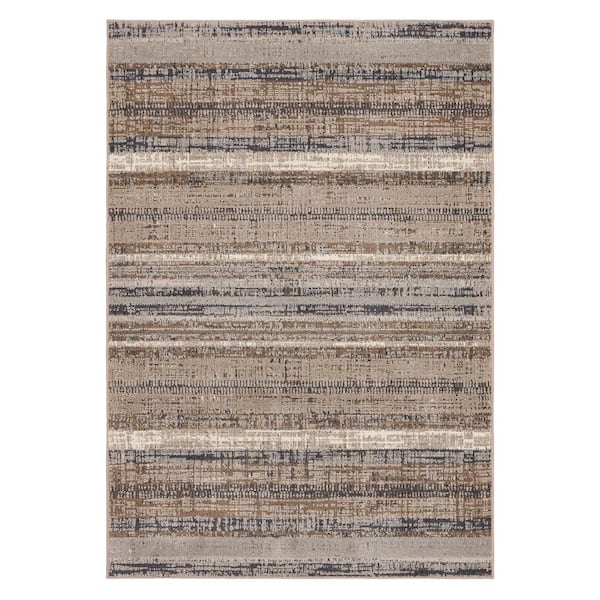 Payette Brown 8 ft. x 10 ft.Transitional Striped Linear Area Rug