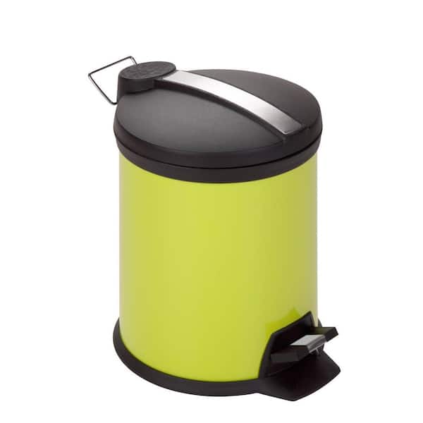 Honey-Can-Do 5 l Lime Green Round Metal Step-On Touchless Trash Can