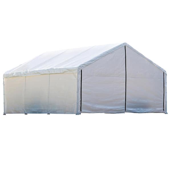 ShelterLogic 18 ft. W x 30 ft. D x 10 ft. H SuperMax Fire-Rated Canopy Enclosure Kit in White (Frame and Top Cover Not Included)