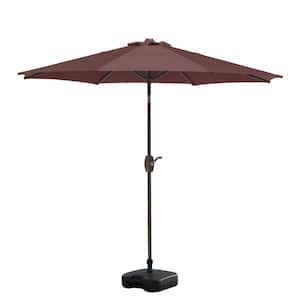 Taylor 9 ft. Market Umbrella with Tilt and Crank with Base Included in Coffee