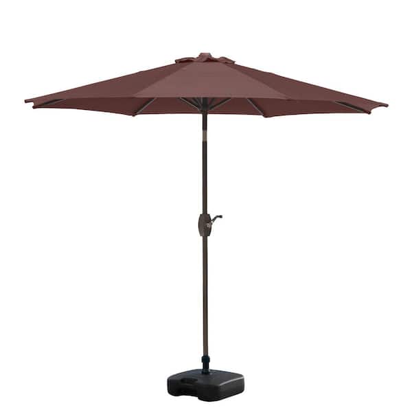 WESTIN OUTDOOR Taylor 9 ft. Market Umbrella with Tilt and Crank with Base Included in Coffee