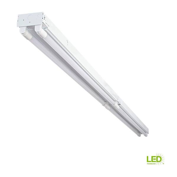 EnviroLite 8 ft. T8 LED White Strip Light Fixture with Battery Backup, 5000K