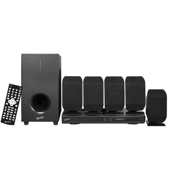 5.1 Channel DVD Home Theater System with USB Input and Karaoke Function - Black