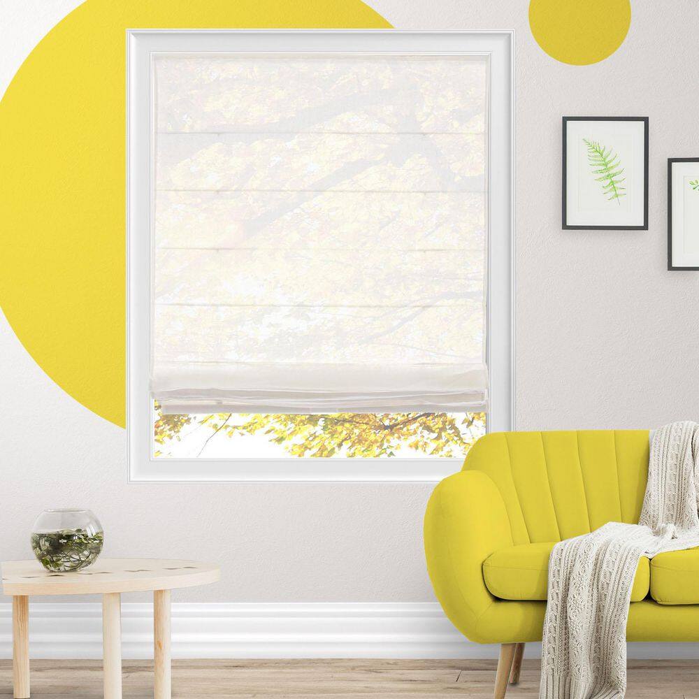 Pico White Sheer Cordless Polyester Roman Shades - 47 in. W x 64 in. L price history on PriceWatchPro