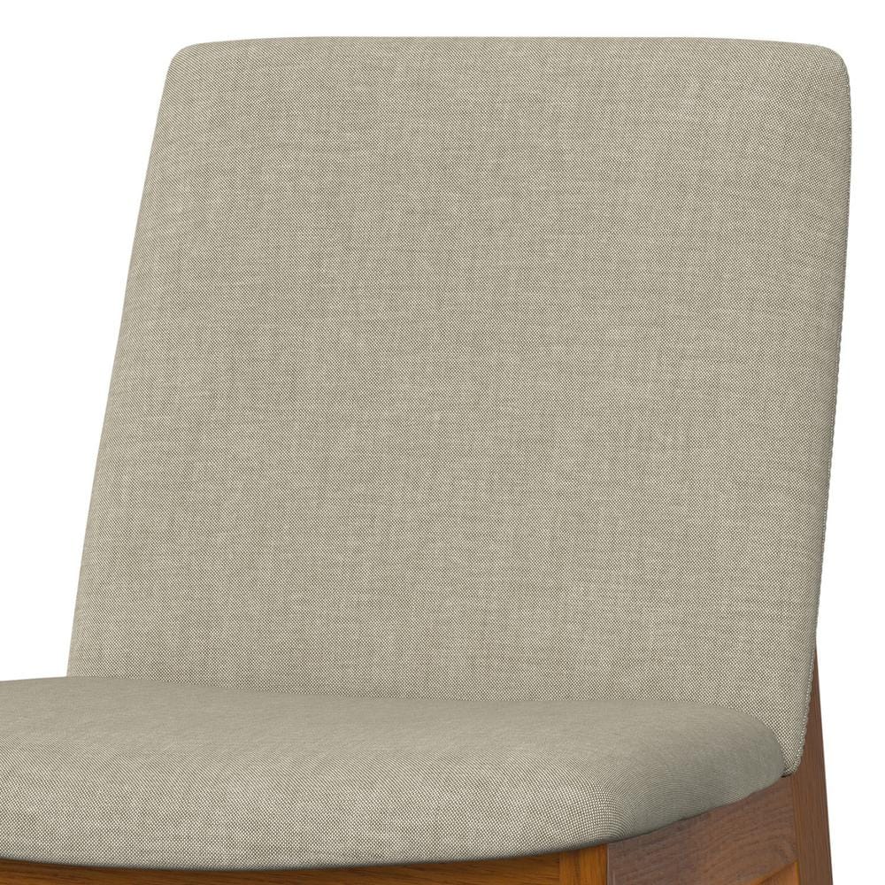 Natural Linen Upholstered Wood Dining Chair Set