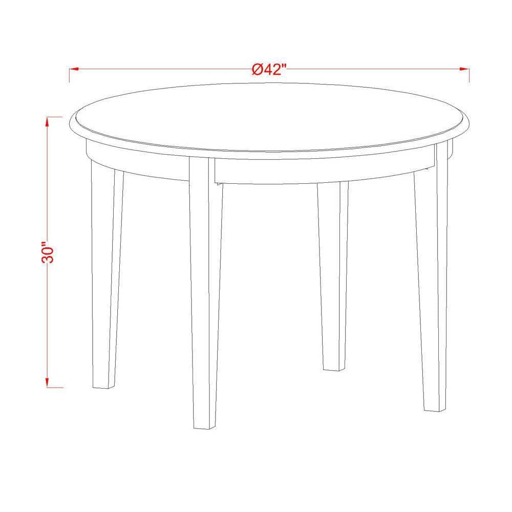 Linen White Modern 5-Piece Round Dining Set with Fabric Chairs
