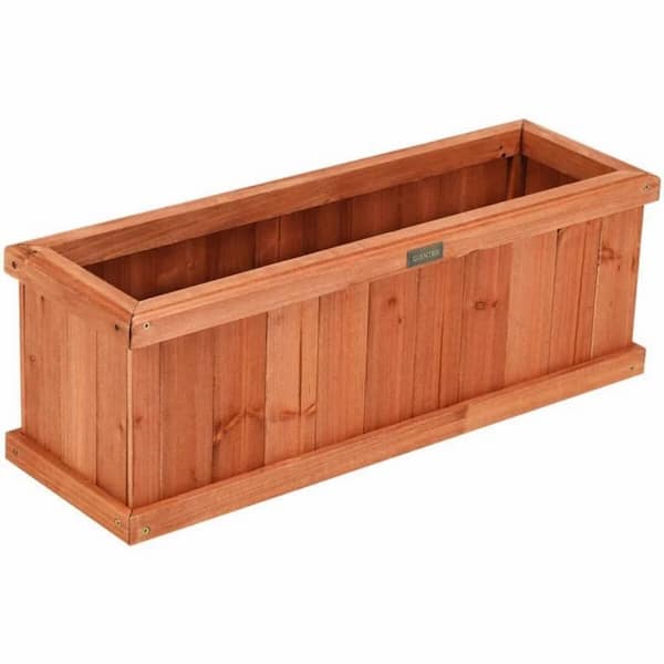 Wooden Decorative Planter for Gardens Patios and Windows 7 in. x 27 in. x 8 in.
