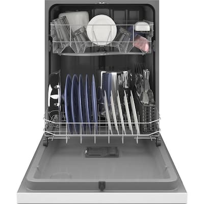 24 in. White Front Control Built-In Tall Tub Dishwasher with Steam Cleaning, Dry Boost and 55 dBA