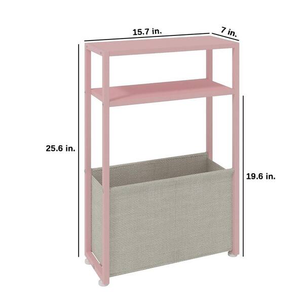 Pink 15.7 in. x 25.5 in. Wood Freestanding Magazine Rack