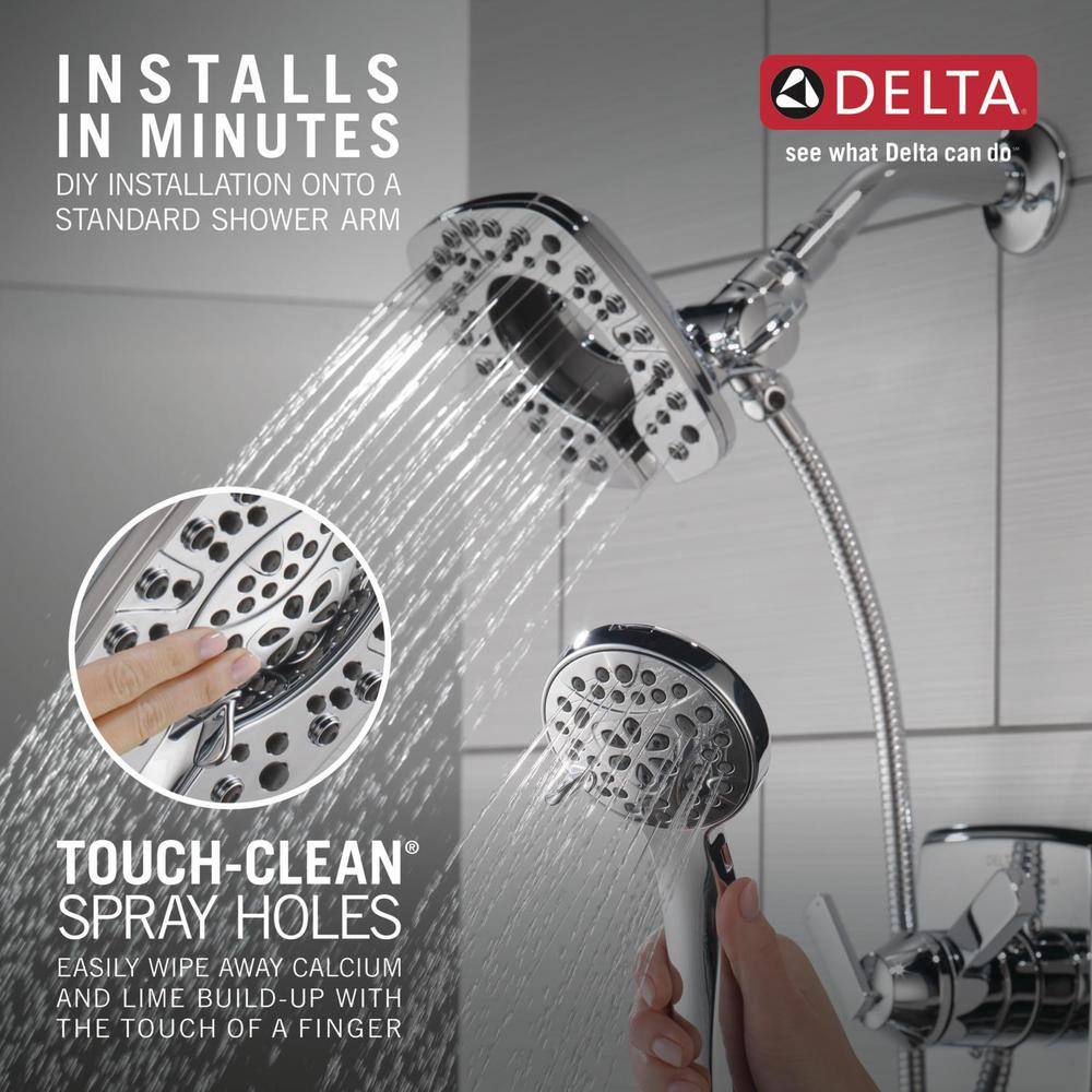 Chrome Dual Shower Head with Handheld Spray and Pulse