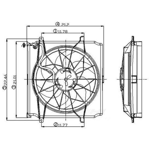 Unbranded Electric Cooling Fan Assembly 2002-2003 Jeep Liberty