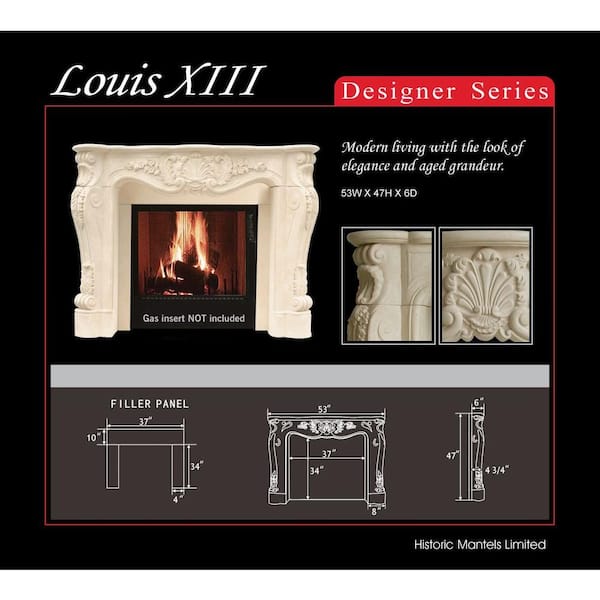 Historic Mantels Designer Series Louis, Home Depot Fireplace Mantel Surround