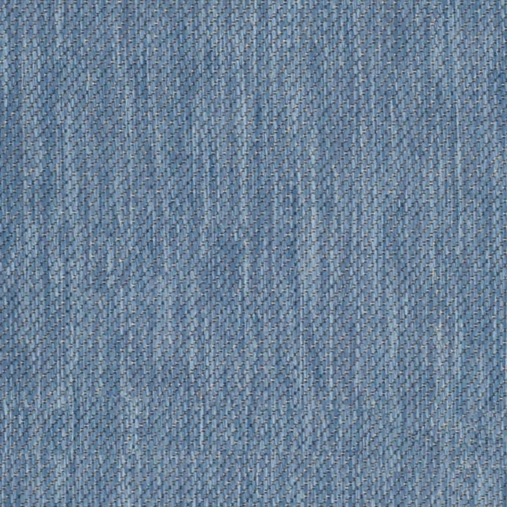 Blue and Natural Synthetic Stain-Resistant Indoor/Outdoor Area Rug