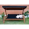 Lautan Avoca 3-Person Wood Porch Swing with Black Cushion