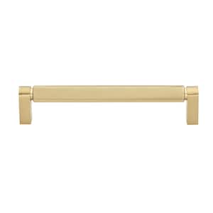 6-1/4 in. 160 mm Satin Gold Solid Knurled Bar Pull (10-Pack)