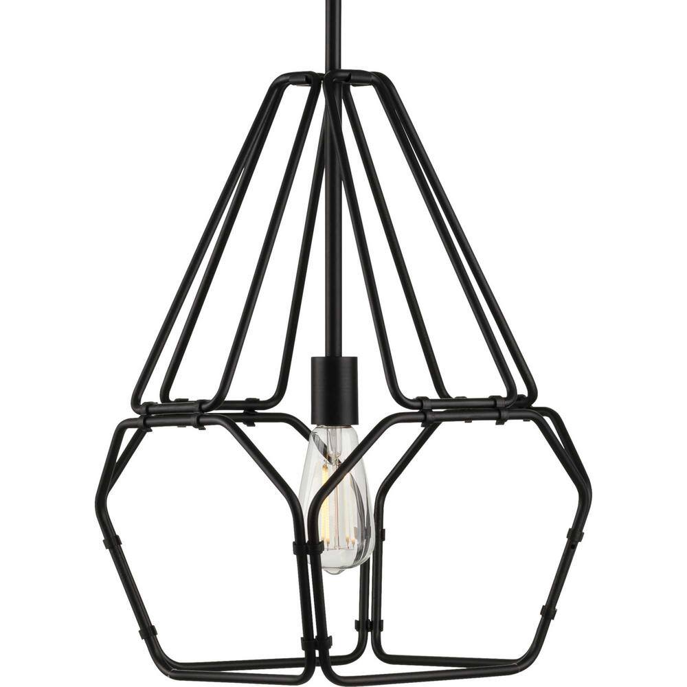 Ballinger 12.5" Matte Black Rustic Farmhouse Pendant Light