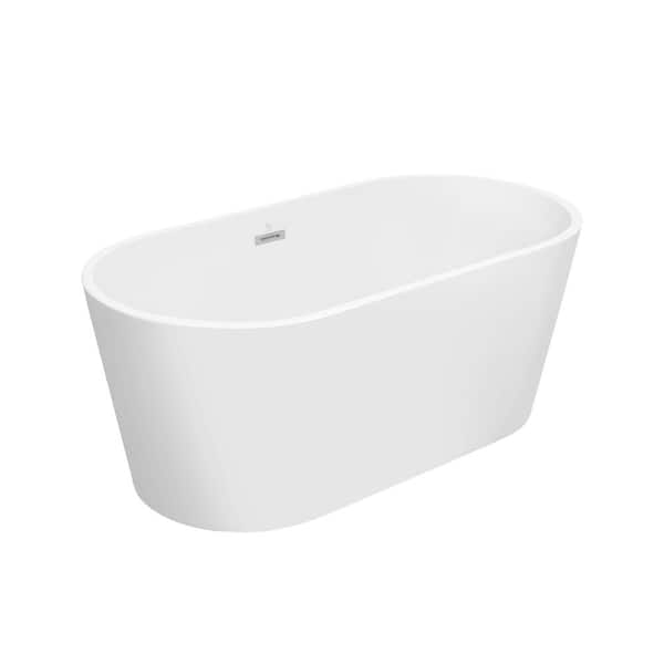 67 in. Acrylic Flatbottom Non-Whirlpool Bathtub in White