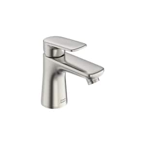 Aspirations Petite Single Handle Deck Mount Bathroom Faucet With Drain in Brushed Nickel