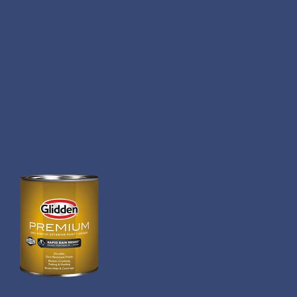 Glidden Premium 1 qt. PPG1166-7 Daring Indigo Semi-Gloss Exterior