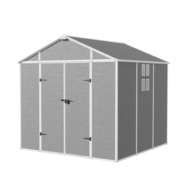 8 ft. W x 8 ft. D Durable Resin Garden Outdoor Storage Shed with Reinforced Floor and Lockable Door (64 sq. ft. )