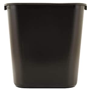 7 Gal. Black Plastic Rectangular Deskside Trash Can