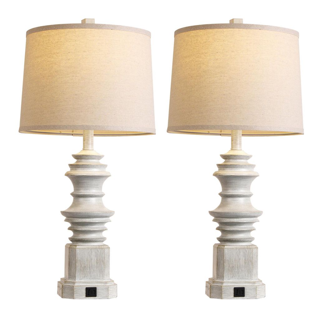 Fangio Lighting 25.5 in. Grey Faux Stone Mounted Cylinder Table