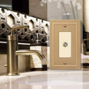 Bethany 1 Gang Coax Metal Wall Plate - Brushed Bronze