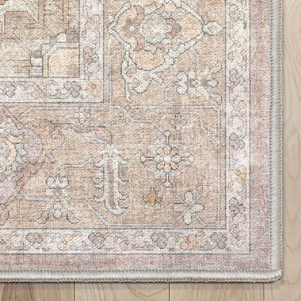 Beige Persian-Inspired Chenille 7'7" x 9'10" Area Rug