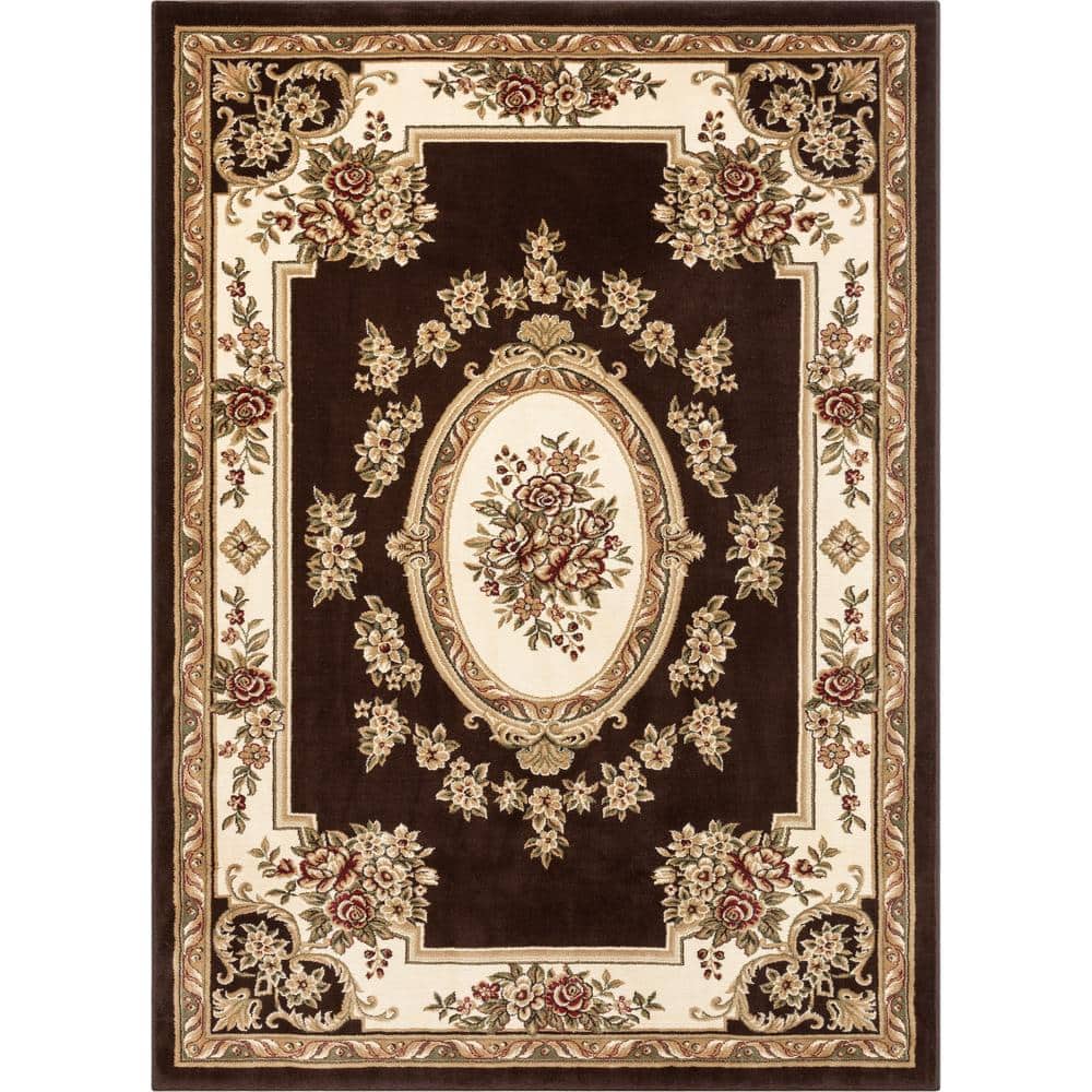 Well Woven Timeless Medallion Traditional Area Rugs Brown