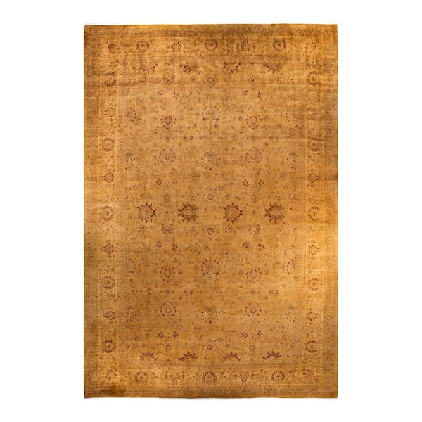 Fine Vibrance One-of-a-Kind Yellow - 18 ft. 2 in. x 12 ft. 1 in. Handmade Area Rug